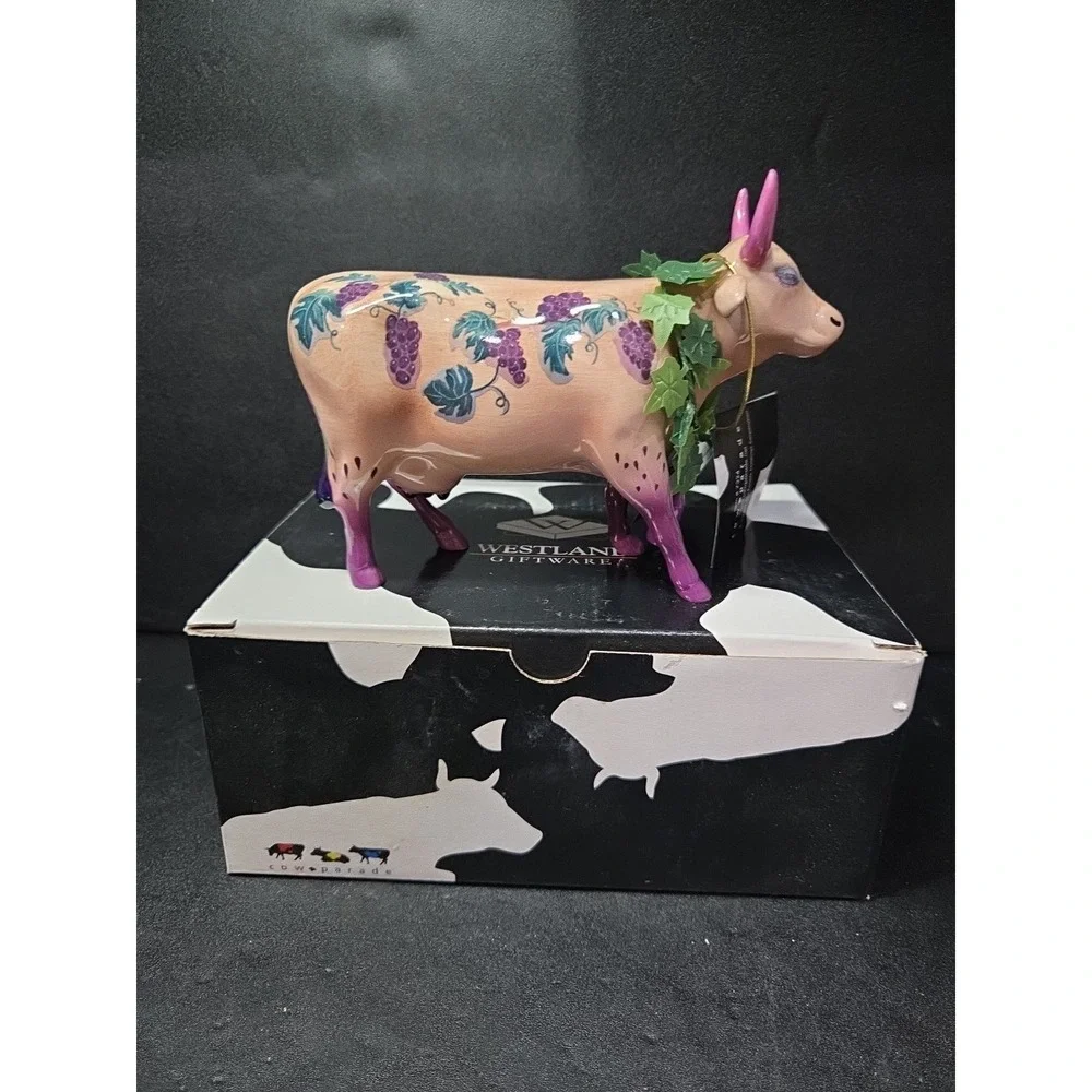 Cow Parade Fine Wine Bovine Figurine, Westland Giftware, #7324, Box‎ and tag